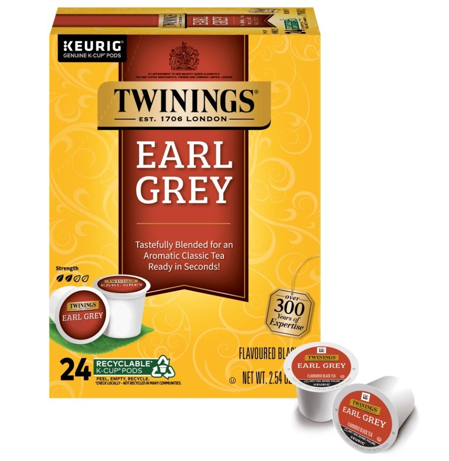 Twinings Earl Grey Tea, Keurig K-Cup Pods, 24/Box