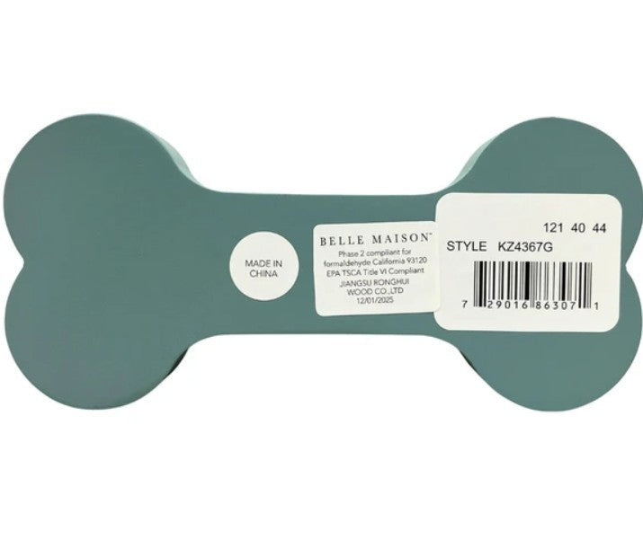 Belle Maison 3.5 "x7" Green Dogs Welcome Bone Shaped Décor, NEW