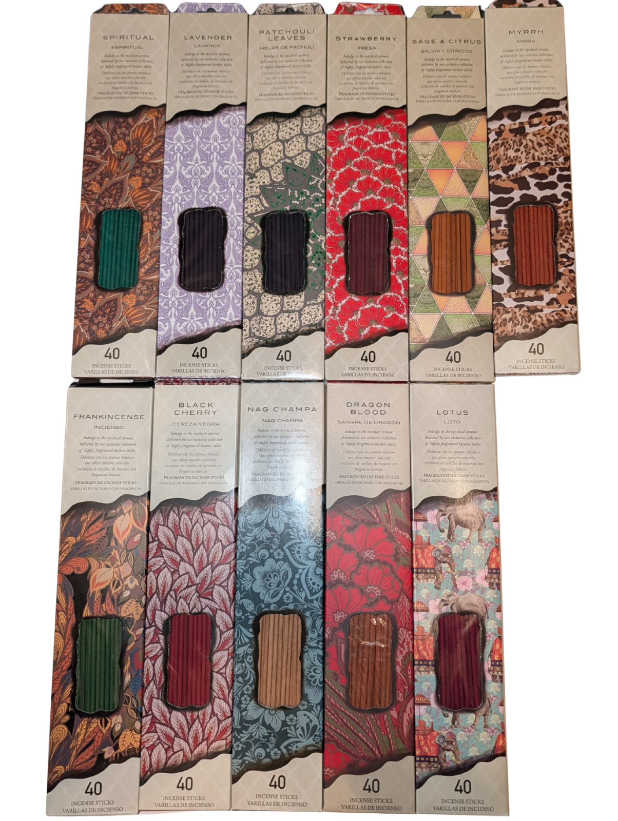 Flora Classique Incense Sticks 40ct packs, Many Scents, Free ship on extras!