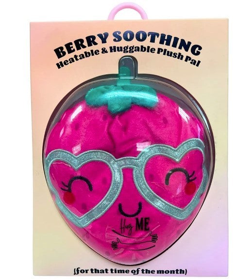 Cuddle Berry Soothing Heatable Plush in Strawberry Design, Menstruation Aid, NEW