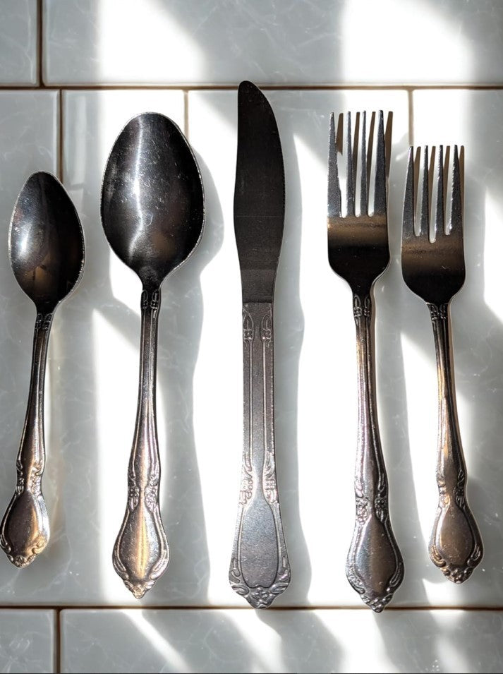 Silverware Service for 4 Stainless Cutlery 20 Piece Knife Fork Spoon Teaspoon