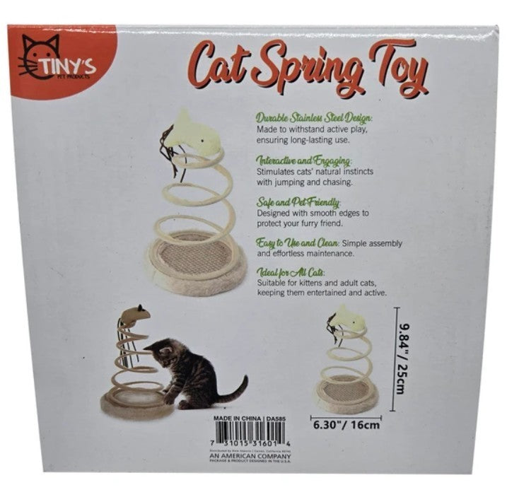 Spiral Spring Cat Punch Toy with Catnip Tail, Tiny's, 6.5 x 10, NEW