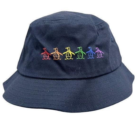 ORIGINAL PENGUIN  Cotton Twill Bucket Hat W/ Rainbow Logo (OSFM)
