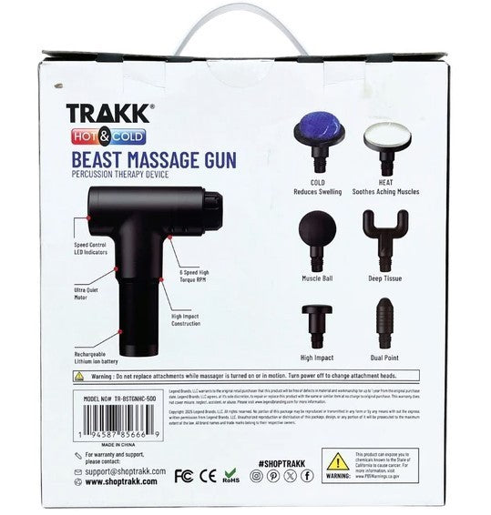 Trakk Beast Hot & Cold Massage Theragun - Percussion Therapy Device - New