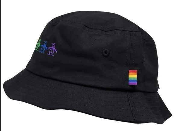 ORIGINAL PENGUIN  Cotton Twill Bucket Hat W/ Rainbow Logo (OSFM)