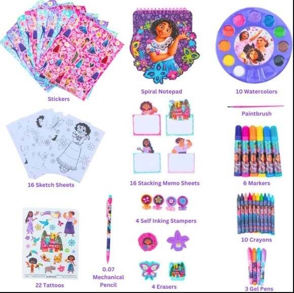 Disney Encanto Creative Art Set With Stickers Tattoos Crayons And Markers