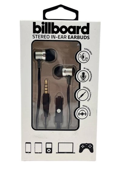 Billboard Wired Earbuds with Mic in Assorted Colors - New, Discount on Multiples