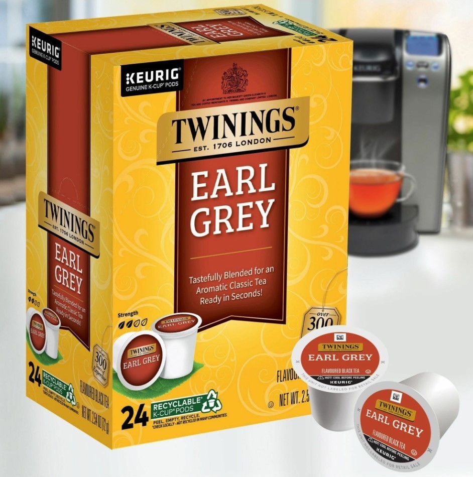 Twinings Earl Grey Tea, Keurig K-Cup Pods, 24/Box
