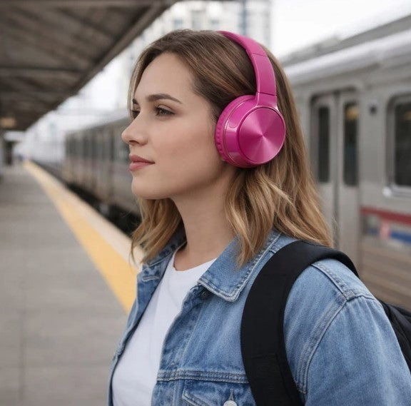 Prime Audio Shine Bluetooth Headphones Assorted Black White and Pink, NEW