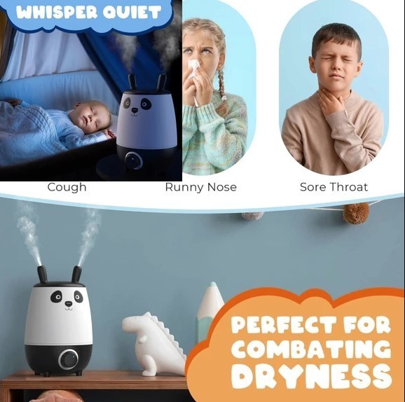 Everlasting Comfort Cool Mist 2.5L Kids Panda Humidifier, NEW