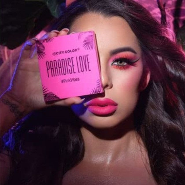 City Color Paradise Love Pink 9 Color Eyeshadow Compact with Mirror