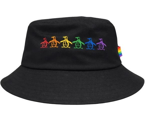 ORIGINAL PENGUIN  Cotton Twill Bucket Hat W/ Rainbow Logo (OSFM)