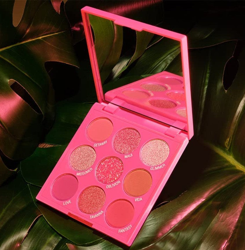 City Color Paradise Love Pink 9 Color Eyeshadow Compact with Mirror