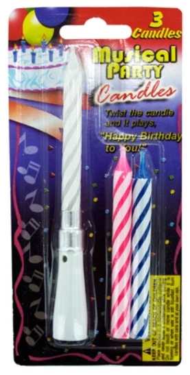 Musical Birthday Candles. Candle Holder Plays "Happy Birthday To You"
