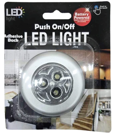 Battery Operated LED Puck Lights, Push On/Off, Closet and Under Cabinet Lights