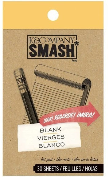K &Company 30 Sheet Smash Blank Pad, 6 pack, 2.75" x 4.75"