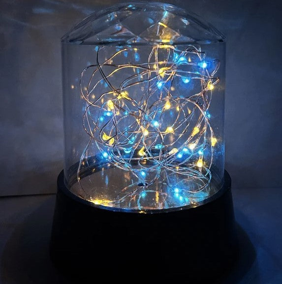 Glowing LED Fairy Lights Projector in Plastic Clear Dome, Night Light, NEW