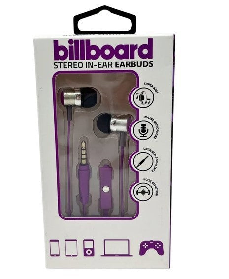 Billboard Wired Earbuds with Mic in Assorted Colors - New, Discount on Multiples