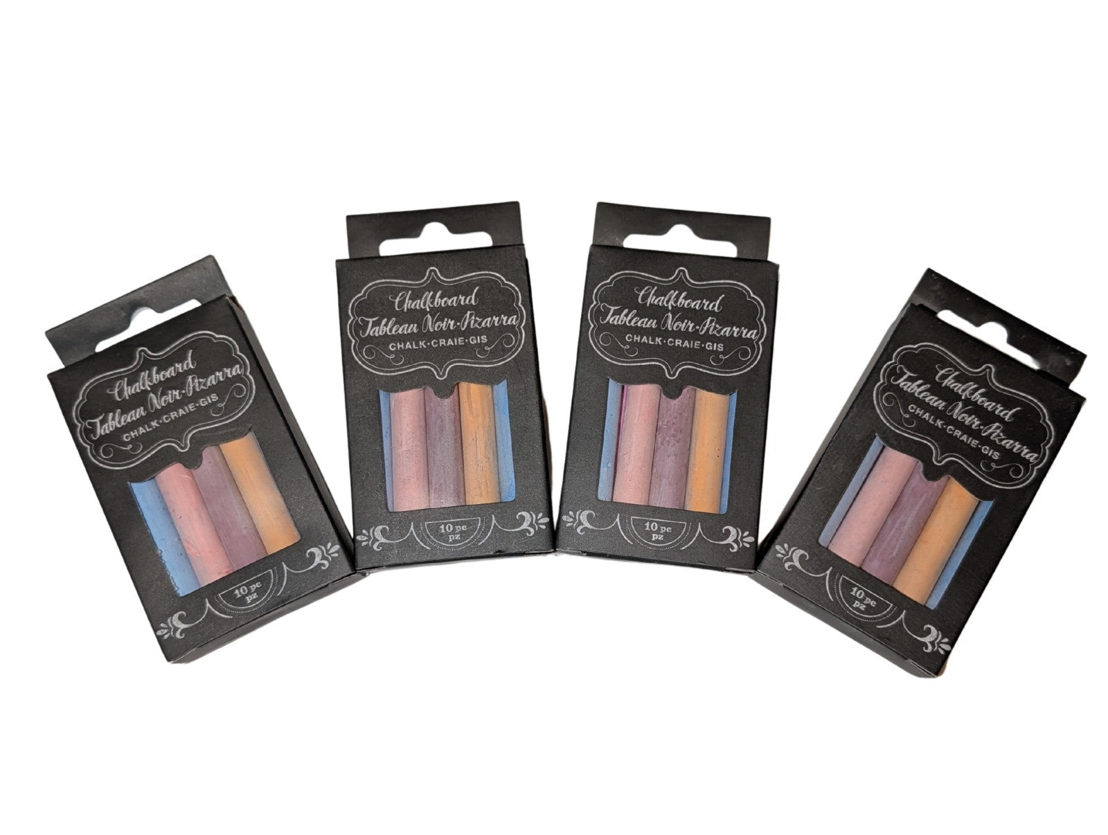 Colored Chalk 10 Piece  Set of 4 Boxes Chalkboards Crafts Drawing Sidewalk Art