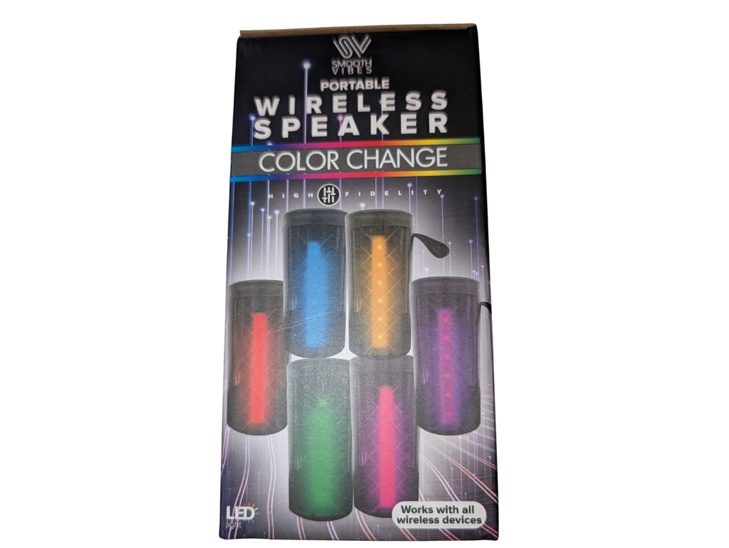 Smooth Vibes 6" LED Light-Up Wireless Portable Speaker, Color Changing, 3-4hrs
