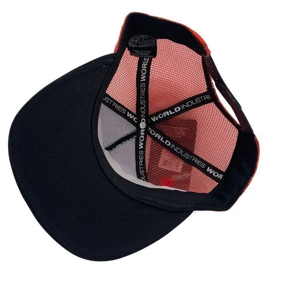 World Industries Boy's Black & Orange Trucker Hat, Original, New With Tags