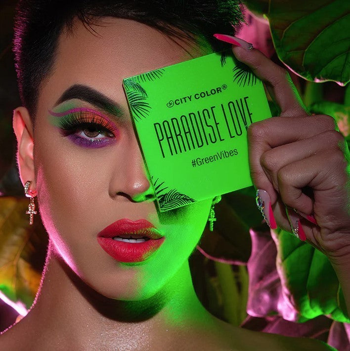 City Color Paradise Love Green 9 Color Eyeshadow Compact with Mirror