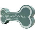 Belle Maison 3.5 "x7" Green Dogs Welcome Bone Shaped Décor, NEW