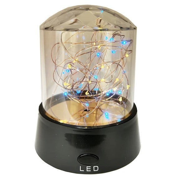 Glowing LED Fairy Lights Projector in Plastic Clear Dome, Night Light, NEW