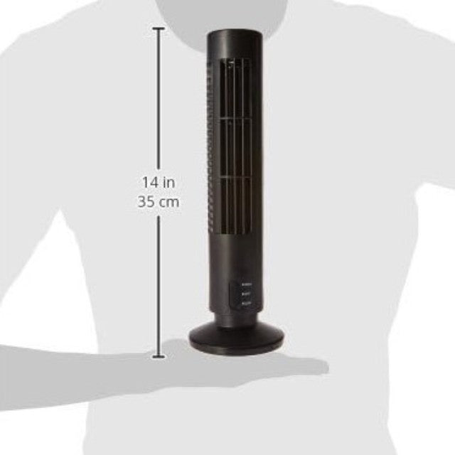 Tower Fan USB Powered Desk Fan, 14" Tall,