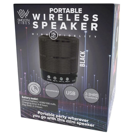 Smooth Vibes 2.75" Mini Wireless Portable BT Speaker, Battery Powered, NEW