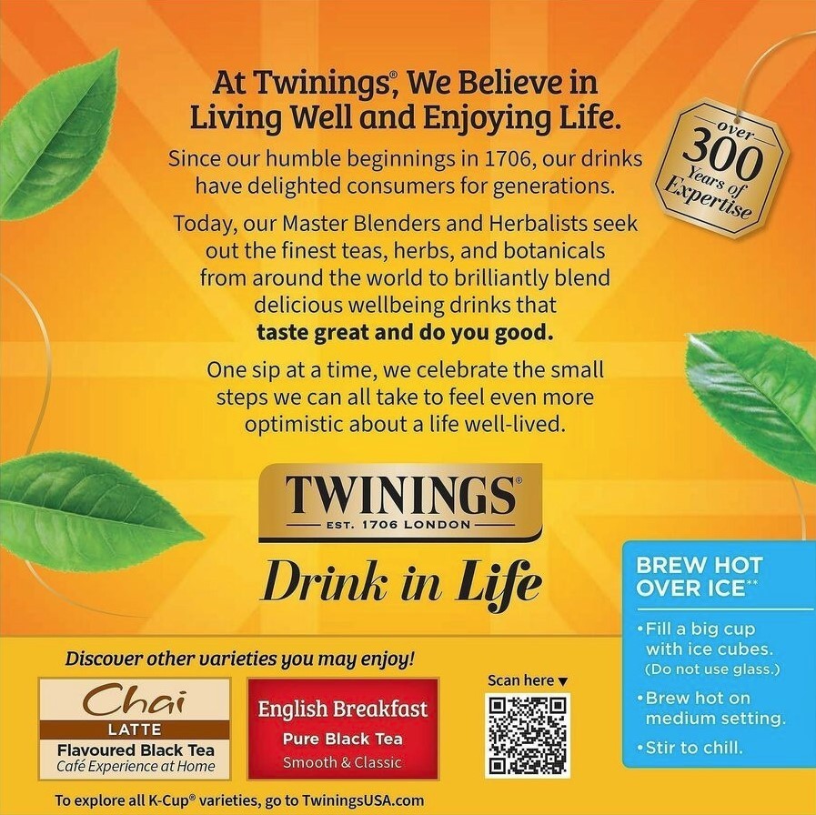 Twinings Earl Grey Tea, Keurig K-Cup Pods, 24/Box