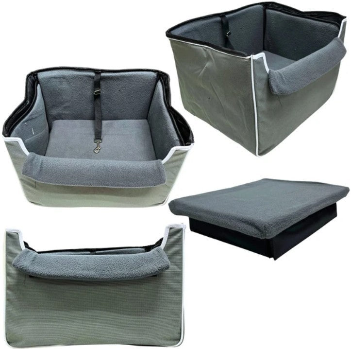 Pet Travel Collapsible Car Booster Seat in Gray,16x12x11,  Pets up to 20lbs, NEW