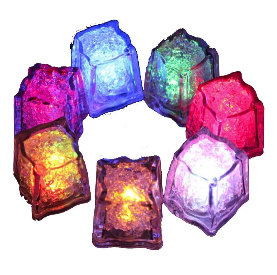 Water Activated LED Ice Cube for Cocktails Drinks and Parties Multicolor 12 Pack