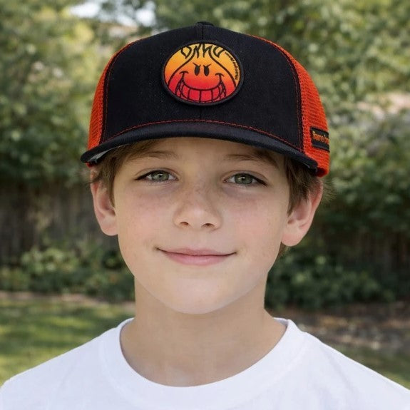 World Industries Boy's Black & Orange Trucker Hat, Original, New With Tags