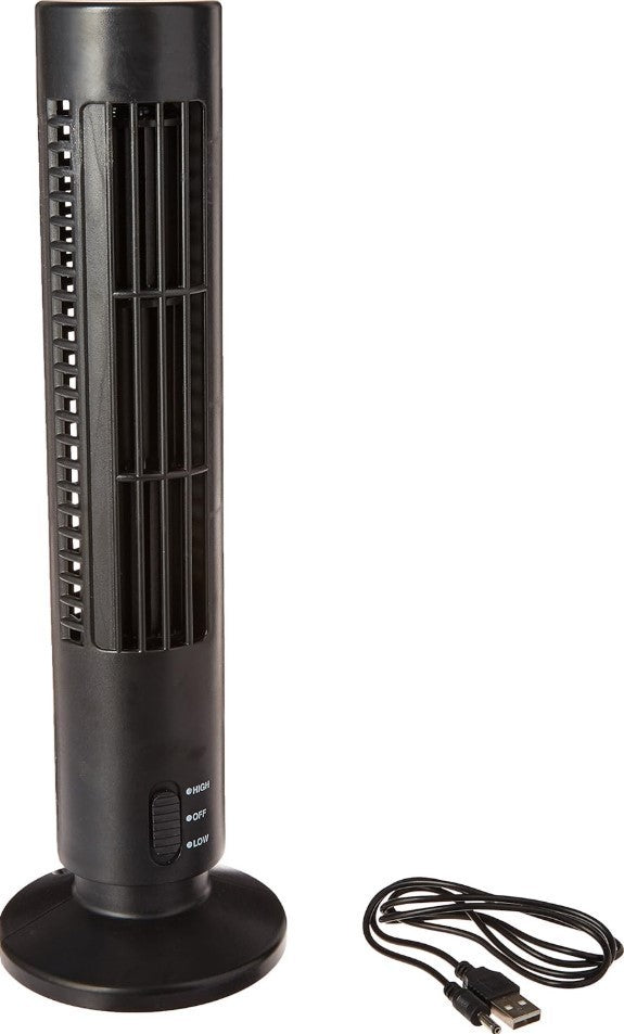 Tower Fan USB Powered Desk Fan, 14" Tall,