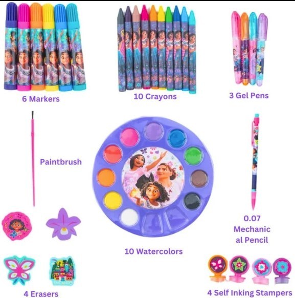 Disney Encanto Creative Art Set With Stickers Tattoos Crayons And Markers