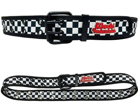 World Industries Black & White Checkered Belt in Sizes 32-42, New With Tags