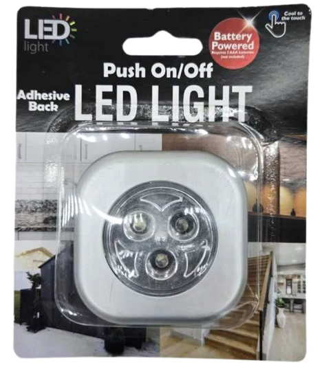 Battery Operated LED Puck Lights, Push On/Off, Closet and Under Cabinet Lights