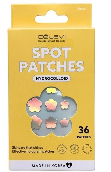 Celavi 36 Piece Hologram Flower Hydrocolloid Acne Spot Treatment Patches