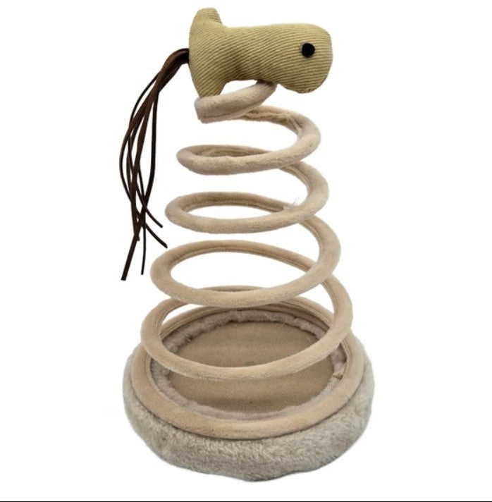 Spiral Spring Cat Punch Toy with Catnip Tail, Tiny's, 6.5 x 10, NEW