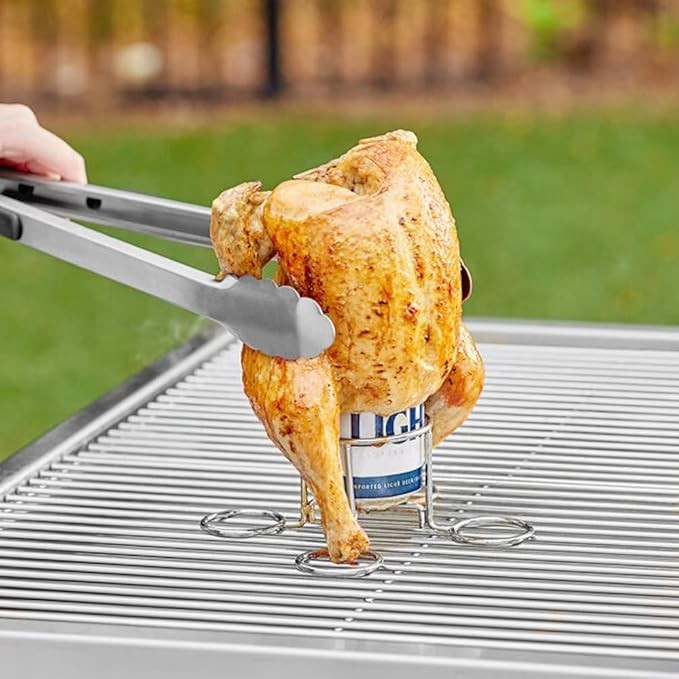 Beer Can Chicken Roaster BBQ Time, Grill Like  a Pro!  NEW
