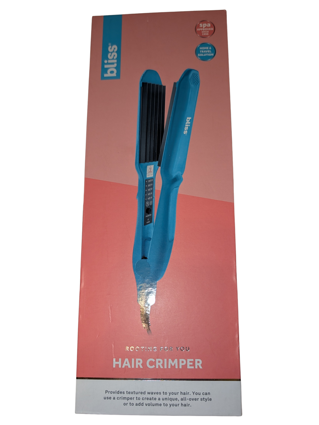 Bliss hair crimper, Ceramic, 30 Second Warm-Up, 5 Heat Settings,  New in Box