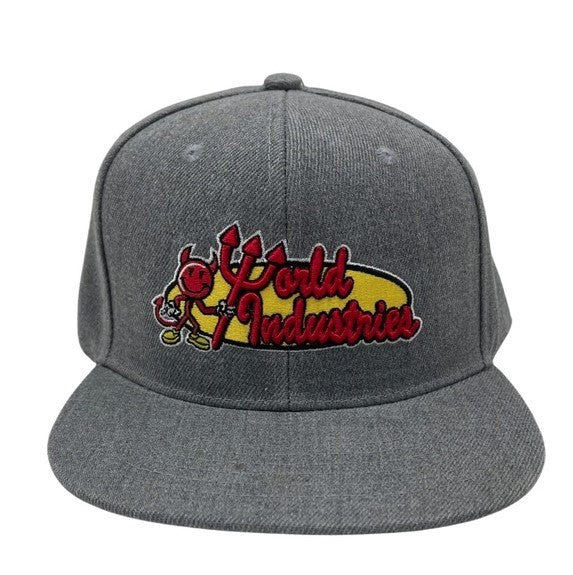 World Industries Boys Logo Grey Snapback Cap, Original, New With Tags