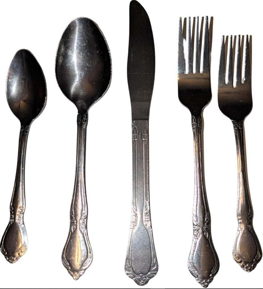 Silverware Service for 4 Stainless Cutlery 20 Piece Knife Fork Spoon Teaspoon