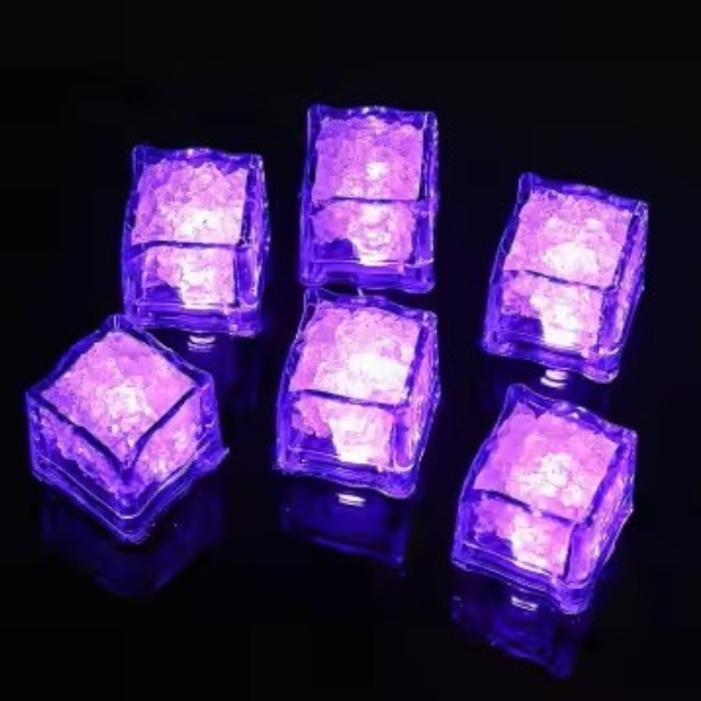 Water Activated LED Ice Cube for Cocktails Drinks and Parties Multicolor 12 Pack