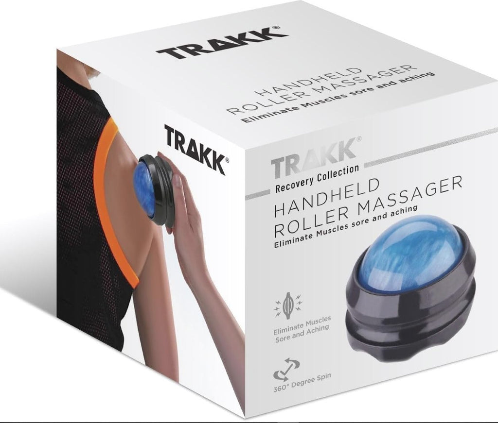 Handheld Roller Massager Blue Black for Back Shoulder Neck Stress Relief
