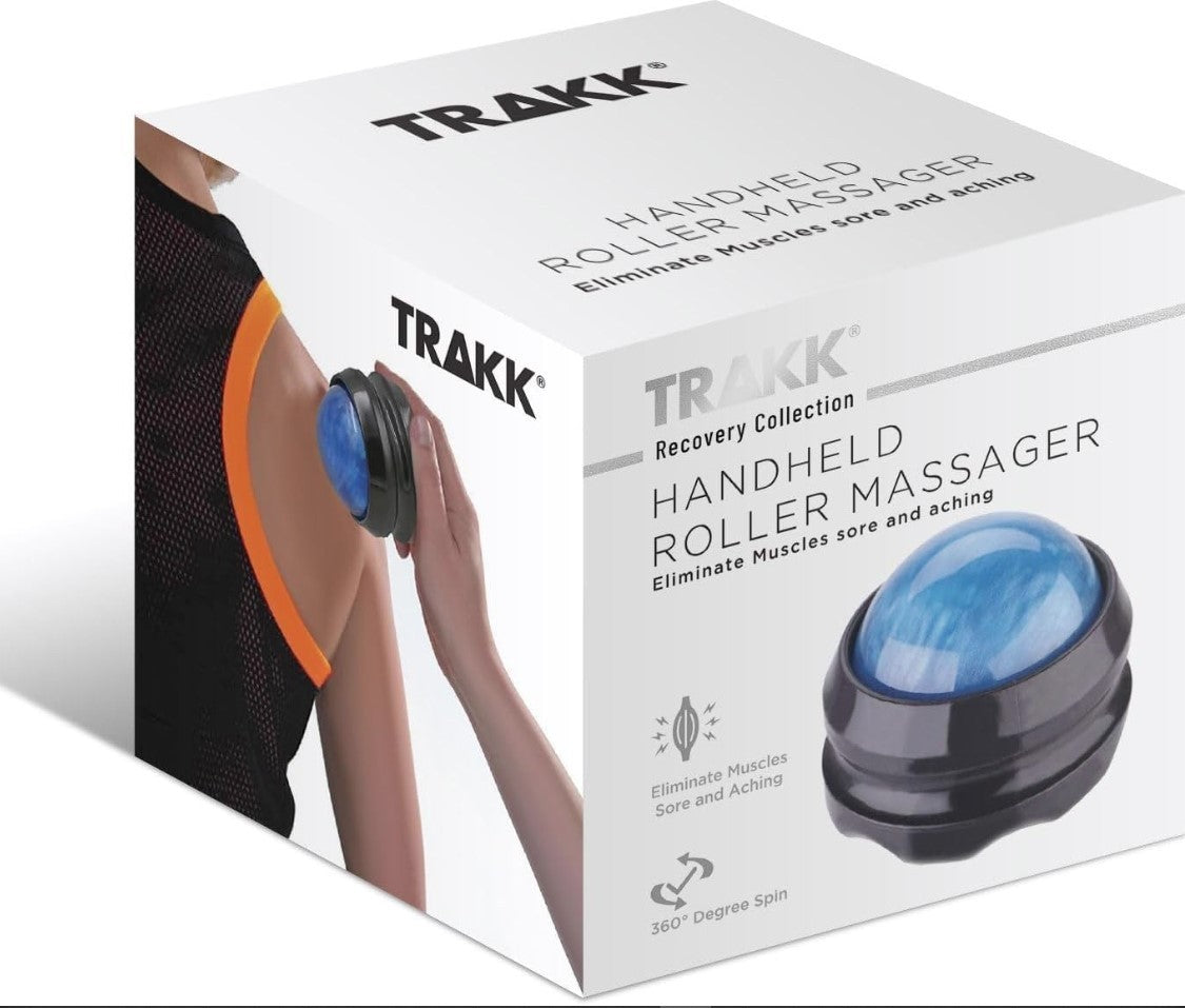 Handheld Roller Massager Blue Black for Back Shoulder Neck Stress Relief