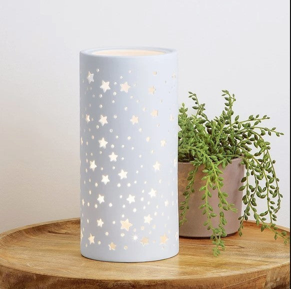 Star Lamp, Ceramic, Battery Powered, White, Paintable, Night Light or Mood Light
