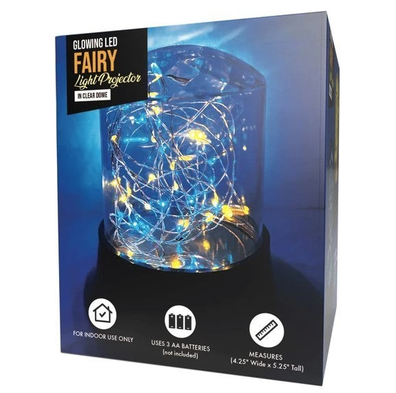 Glowing LED Fairy Lights Projector in Plastic Clear Dome, Night Light, NEW