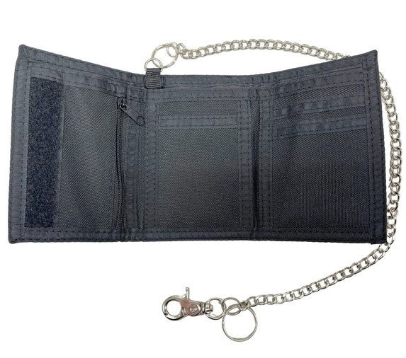 World Industries Logo Fabric Trifold Wallet With Chain, Original, New With Tags